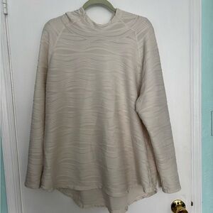 Textured Cream Long Sleeve Top 3X